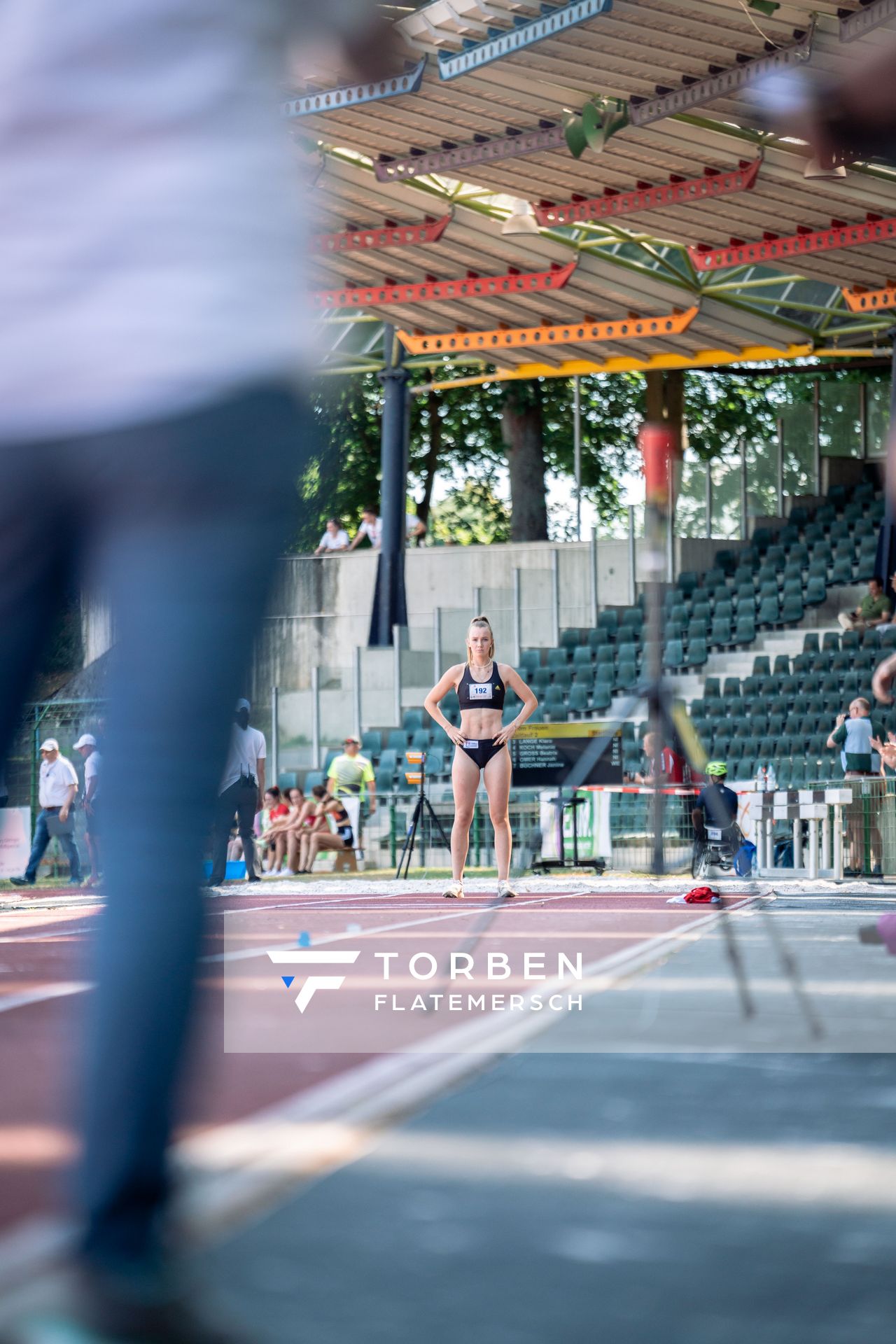 Kira Wittmann (LG Goettingen) im Dreisprung am 02.07.2022 waehrend den NLV+BLV Leichtathletik-Landesmeisterschaften im Jahnstadion in Goettingen (Tag 1)